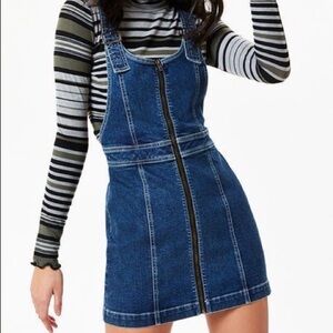 Pac Sun medium wash denim zip up dress